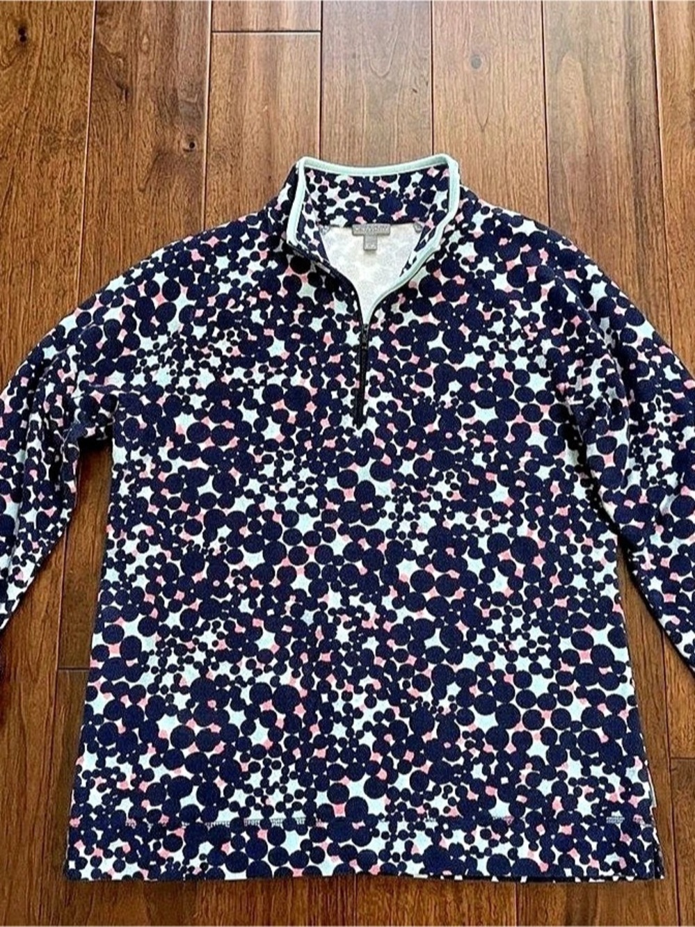 Talbots Women's Printed Quarter-Zip Size Medium Like New